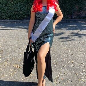 Sparkly and fun green dress